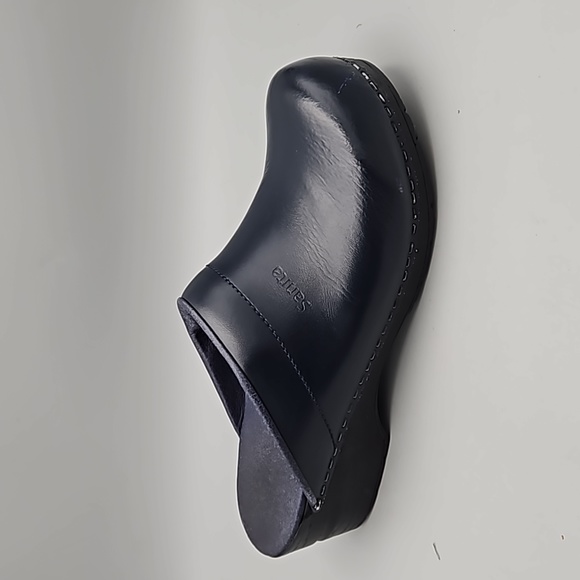 Sanita Shoes - Sanita Clogs Women's Size 40 US 10 navy Leather Slip On Nursing Comfort Shoes